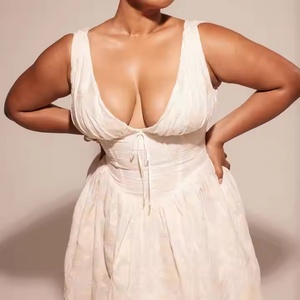 Vestido Plisado de Verano con Cuello en V, Elegante y de Alta Calidad, Vestido sin Mangas para Mujer - Product Image 6