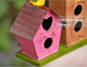 Nichoir pour oiseaux en bois écologique, durable et chaleureux, fabriqué à partir de bois de bateau recyclé, couleurs naturelles patinées, utilisation intérieure/extérieure, été. - Product Image 5