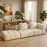 VONLIVA Canapé d'angle en tissu moderne et minimaliste à trois places pour salon, mobilier de maison