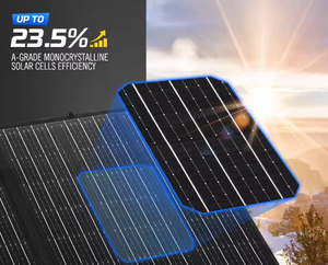 แผงโซลาร์เซลล์แบบพับได้ 600W โมโนคริสตัลไลน์ กันน้ำ สำหรับสถานีพลังงานแคมป์ปิ้งกลางแจ้ง - Product Image 4