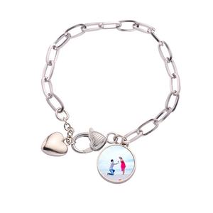 อินสตาแกรมใหม่ขายดีงานหัตถกรรมโลหะงานประดิษฐ์ทำมือโลโก้ทรงกลมกำไลข้อมือย้อนยุคพิมพ์ซับลิเมชัน - Product Image 4