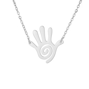 Collier de la main de la guérison, symbole sacré Hopi, pendentif en spirale tourbillonnante, bijoux en acier inoxydable, cadeau du Nouvel An - Product Image 6