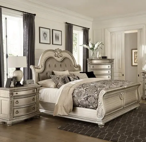 Conjunto de camas Queen King em tamanho clássico de luxo para quarto de hotel em tamanho personalizado