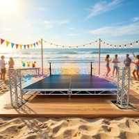 Scène modulaire portable tout-terrain en alliage d'aluminium pour mariages et concerts, plateforme de scène pour événements intérieurs/extérieurs, montage rapide
