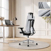 Chaise de bureau exécutive moderne en tissu réglable, ergonomique, pour travaux informatiques, idéale pour les entreprises, les hôpitaux et les ateliers