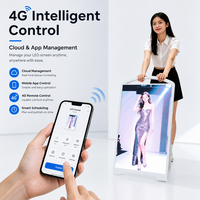 Écran LED mobile d'extérieur haute luminosité 32 43 55 pouces avec télécommande 4G pour affichage numérique intelligent