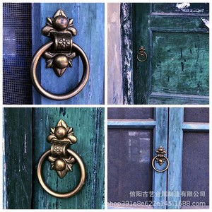 Xinyang Guyi Brass Door <b>Handle</b> G-33 Circular Surface Mounted No Drill Installation For <b>Cabinet</b> Window Door Retro Style - Product Image 5