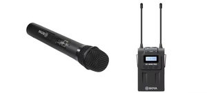 Boya BY-WM8-PRO-K3 Hợp kim nhôm Condenser Microphone UHF không dây kép cầm tay phỏng vấn mic với một Receiver cho máy ảnh sử dụng - Product Image 3