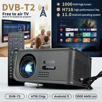 Projecteur intelligent numérique S11 DVB-T2 Home Cinéma Portable Écran 300 pouces LED WIFI 5.2 Projecteur laser avec haut-parleur