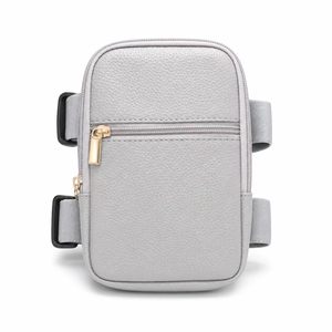 Sac de jambe en cuir PU grain litchi en gros, sacoche de cuisse/motocycliste personnalisable avec logo, pochette zippée pour extérieur, OEM ODM - Product Image 1