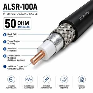<span class=keywords><strong>Cable</strong></span> Coaxial ELESUN ALSR-100A <span class=keywords><strong>de</strong></span> Alto Rendimiento y Baja Pérdida <span class=keywords><strong>de</strong></span> 50 ohmios con Conductor <span class=keywords><strong>de</strong></span> Cobre Sólido, para Antenas, GPS y Routers - Product Image 2