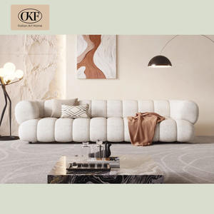 Sofá Seccional de diseño simple y moderno OKF, sillón de salón de tela muy duradero para apartamento o villa para sala de estar - Product Image 1