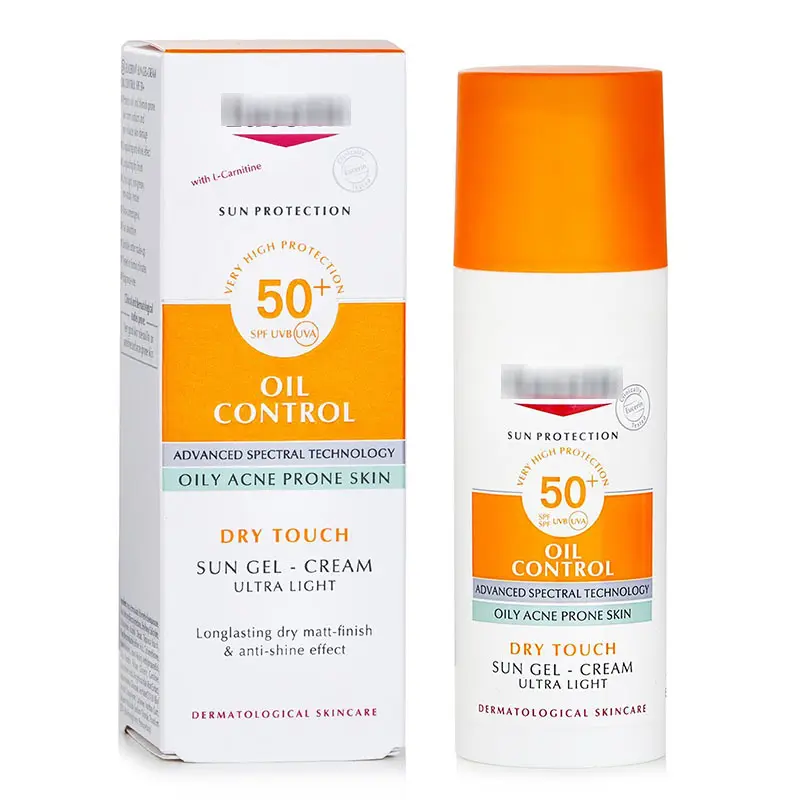 Vente en gros de crème solaire contrôle rafraîchissant sans dépression acné lotion solaire pour le visage Spf5050ml laiteux RH 40g crème solaire blanche T/T