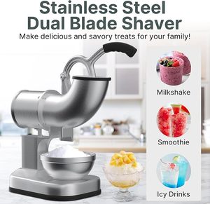 Raseur à glace électrique à double <span class=keywords><strong>lame</strong></span> en acier inoxydable pour usage domestique, commercial, bar et fête, 400 LBS/H - Product Image 1