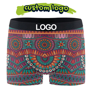 Caleçon taille moyenne décontracté pour hommes Caleçon court respirant à motif ethnique traditionnel Design personnalisé pour garçons et jeunes hommes - Product Image 1