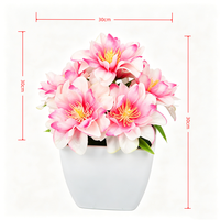 Plante artificielle en pot de style nordique haut de gamme, réaliste, mini lotus en soie, bonsaï fait main, longue durée, doux, pour le Nouvel An