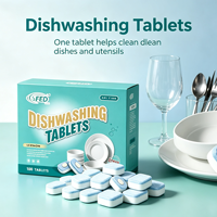 Tablet Pembersih Mesin Cuci Piring Ramah Lingkungan Multi Efek Konsentrat Cepat Larut Penghilang Noda Kotoran Bau dan Kerak Kapur
