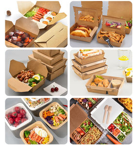 กล่องอาหารกลางวันแบบแบ่งช่องสำหรับใส่อาหารกล่องใส่อาหารกล่องกระดาษเบนโตะแบบใช้แล้วทิ้งขนาด2 3 4 5ช่องสำหรับห่ออาหารจานด่วน - Product Image 5