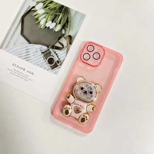 Custodia per telefono simpatico orso per <span class=keywords><strong>iphone</strong></span> 14 pro max 13 12 <span class=keywords><strong>11</strong></span> <span class=keywords><strong>cover</strong></span> <span class=keywords><strong>trasparente</strong></span> per cellulare <span class=keywords><strong>con</strong></span> cavalletto accessori para celular - Product Image 5