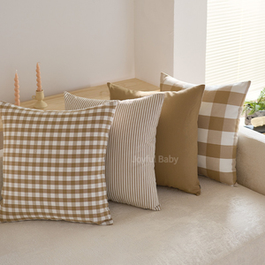 Fodere per cuscini in cotone e lino all'ingrosso, fantasia scozzese a righe, stile rustico, per divano - Product Image 1