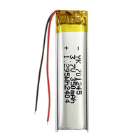 Batterie Lithium-Polymère 701245, 350mAh 3.7V, rechargeable, pour écouteurs Bluetooth, appareils de beauté et stylets