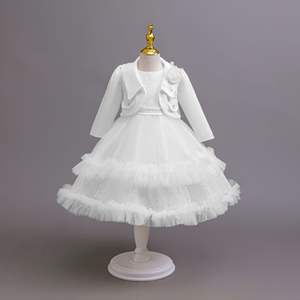 Abito da Principessa in Stile Europeo con Giacca in Pizzo, Vestito Elegante Rosso per Festa di Compleanno <span class=keywords><strong>Bambina</strong></span>, Set per Bambini 8 Anni - Product Image 3