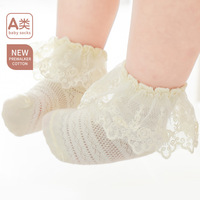 Nouveau été blanc princesse dentelle chaussettes pour filles Kidsren bébé filles pur coton mince tricoté décontracté équipage hauteur dentelle conception