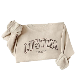 Custom Oversized Crew Neck Sweatshirt 100% Cotton Knitted Front Letter Print Unisex Autumn Casual Pullover - Product Image 4