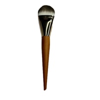 Pinceau de maquillage de luxe VLIYA 2 en 1, nouveau pinceau de fond de teint en métal doré, bois et synthétique