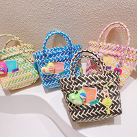Sac fourre-tout en nylon fait main, grand format, motif arc-en-ciel, style bohème, unisexe, écologique, avec chaînes, pour la plage d'été, avec lettres