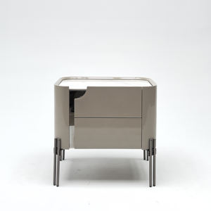 طاولة بجانب السرير عصرية وبسيطة فاخرة مع تشطيب لامع ، لوحة خشبية للمنزل - Product Image 1