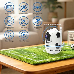กล้องวงจรปิด VTimes 1080P แบบแพน-ทิลท์ ภายในอาคาร พร้อม WiFi สำหรับดูแลเด็กและสัตว์เลี้ยง ตรวจจับความเคลื่อนไหว รุ่น VT67 - Product Image 2