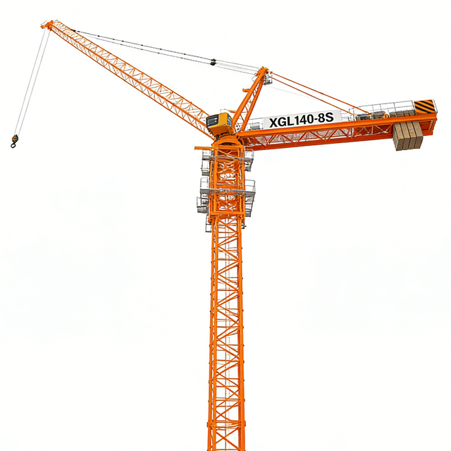 XGL140-8S 12ton Used Luffing Jib Tower Crane with Engine Core Components 60m Max Lifting Height 1 Year Warranty Middle East