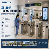 Tornello a tre bracci Zento ZT-801A in acciaio inox 304, cancello di controllo accessi pedonale bidirezionale completamente automatico 30/min, IP54