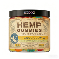 Gummies personnalisées de qualité supérieure à l'extrait de graines de chanvre, soutien énergétique naturel, gommes vitaminées au chanvre puissant, 60 unités, marque EXDOO
