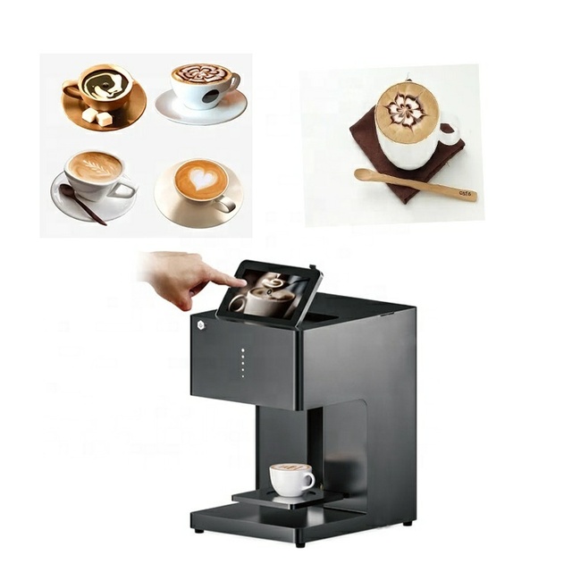 3D Coffee Pull Flower Machine Food Printer Milk Foam Milk Cover Beer Pattern Photo Milk Tea Coffee Machine Bread Macaron Printer