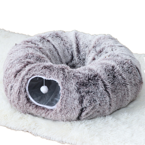 Lit tunnel pour chat en tissu respirant et pelucheux, forme donut, multifonctionnel, pliable, chaud, pour usage intérieur - <span class=keywords><strong>Vente</strong></span> populaire - Product Image 1