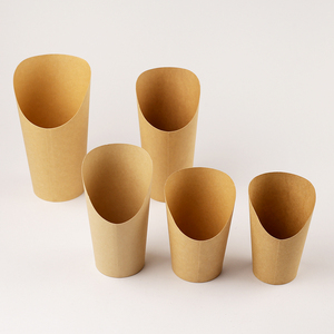 Coppette Ecologiche in Carta Kraft per Patatine Fritte, Contenitori Usa e Getta per Snack, Popcorn, Nuggets di Pollo, Resistenti all'Olio - Product Image 1