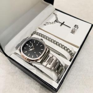 Poedagar 613 Nuovo Set di Due Pezzi: Orologio al Quarzo e Bracciale, Combinazione Creativa alla Moda, Regalo Speciale <span class=keywords><strong>per</strong></span> <span class=keywords><strong>Uomo</strong></span> - Product Image 1