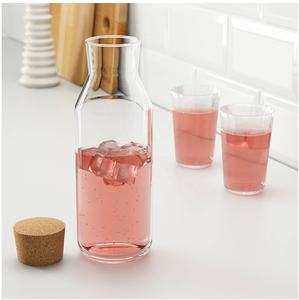 <span class=keywords><strong>Carafe</strong></span> en verre borosilicate transparent résistant à la chaleur, faite à la main, <span class=keywords><strong>avec</strong></span> <span class=keywords><strong>bouchon</strong></span> en liège - Product Image 6