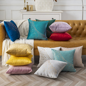 Housse de coussin carrée en velours hollandais avec strass nordiques, motif doré, pour canapé, décoration intérieure, vente en gros - Product Image 2