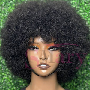 Cheap 250% Density Short <strong>Afro</strong> Kinky Curly Human Hair <strong>Wigs</strong> 12A Grade Double Drawn Raw Brazilian Glueless <strong>Wigs</strong> for Black Women - Product Image 3