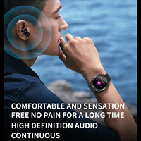 SENBONO T95 Montre Connectée en Acier Inoxydable IP67, Lecteur de Musique Bluetooth, Réception d'Appels, Écouteurs TWS, Écran 1,52'', Autonomie 5-10 Jours, Suivi du Sommeil