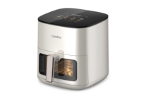Friteuse à air numérique intelligente avec écran LED, 3 options de taille (3L/5L/7L), fenêtre transparente et système de chauffage par le haut et par le bas, écran LCD