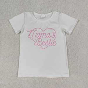 Conjunto de Ropa de Manga Corta para Bebé Niña, Estampado de Mejores Amigas de Mamá, Color Rosa Activo, para Todas las Temporadas, GSPO2249 RTS - Product Image 5