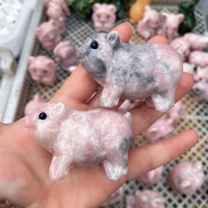 Vente en gros d'animaux en <span class=keywords><strong>opale</strong></span> rose naturelle (souris, chien, cochon), cristaux <span class=keywords><strong>de</strong></span> guérison en quartz, objets artisanaux pour la décoration - Product Image 5