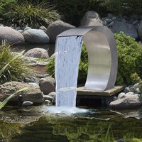 Piscine En Acier Inoxydable Mur Lame D'eau Cascade Fontaines En Métal Jardin Sculpture Fontaine