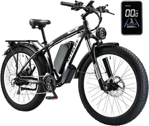 26 inch 21 speed gears 1000w fat tire pearly white suspension mountain fat e bike electric bicycle for adults
