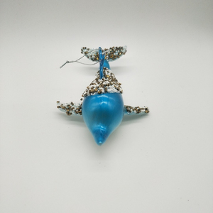 ของตกแต่งคริสต์มาสแก้วเป่ารูปปลาวาฬชีวิตทางทะเลเครื่องประดับคริสต์มาสแก้วปลา<span class=keywords><strong>ฉลาม</strong></span>สีน้ำเงิน - Product Image 2