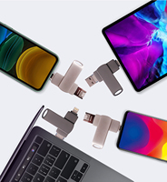 Clé USB 3.0 128 Go Haute Vitesse 4 en 1 avec Emballage Boîte Métallique